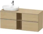 Duravit Waschtischunterschrank D-Neo 140x55cm, 2 SBK, 2 A, B L, ES geb/Ei Nat
