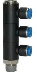 Riegler L-Mehrfachverteiler &raquo;Blaue Serie&laquo;, 3-fach drehbar, R 1/2 a. &Atilde; ̃10mm