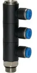 Riegler L-Mehrfachverteiler &raquo;Blaue Serie&laquo;, 3-fach, drehbar, G 1/2 a. &Atilde; ̃8mm