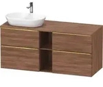 Duravit Waschtischunterschrank D-Neo 140x55cm, 2 SBK, 2 A, B L, g pol/Nu Nat