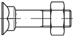 DIN 608 Senkkopfschraube M10x40 Stahl 8.8 blank m. Nase u. Mutter