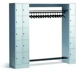 C+P Offene Garderobe mit Schlie&szlig;f&auml;chern f&uuml;r 15 Personen, H1950xB2100xT480mm...