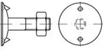DIN 15237 Tellerschraube M12x40 Stahl 3.6 blank m. Tellerscheibe u. Mutter