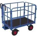 VARIOfit Handpritschenwagen mit 4 Rohrgitterw&auml;nden Luftbereifung 940 x 640 mm