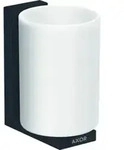 hansgrohe Zahnputzbecher Axor Uni. Rectangular Glas, Wandmontage, mattschwarz