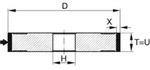 TYROLIT CBN-Teller-Schleifscheibe DxTxH (mm), 100x10x20, Typ: B126, 597490 B126