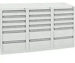 Stumpf Schubladenschrank Serie STS 410, 18 Schubladen lichtgrau (12x100, 6x200mm)