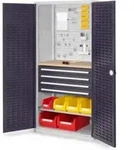 Kappes Schubladenschrank RasterPlan RAL 7035/7016 Mod. 26 T&uuml;r innen Schlitzplatten