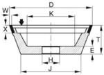 TYROLIT Diamant-Topf-Schleifscheibe DxTxH (mm), 75x30x20, Typ: D64