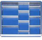 Rau Schubladen-Einteilungs-Set Schublade-XL H 180-360mm 2 Trenn + 9 Steckw&auml;nde