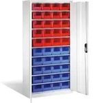 C+P Magazinschrank mit 40 Sichtlagerk&auml;sten, H1980xB1000xT420mm Front Lichtgrau