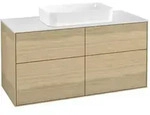 V&B Waschtischunterschrank Finion 120x60,3x50,1cm, Gl. wh. m, Oak Veneer