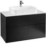 V&B Waschtischunterschrank Finion 100x60,3cm, Abd.-Pl. wh. m, bla m Lac