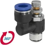 Riegler Drosselr&uuml;ckschlagven &raquo;Blaue Serie&laquo; Abluftdros. R1/8 a., ger. &Oslash;8mm