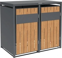 50NRTH Westmann M&uuml;lltonnenbox Varius 2 2 x 240L Anthrazit Holzoptik 80 x 132 x 116cm