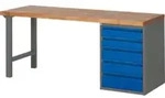 STIER Werkbank Premium mit 5 Schubladen BxTxH 2000x700x890mm anthrazitmetall /