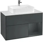 V&B Waschtischunterschrank Finion 100, Pl w m, Rg r md b m La, md b m Lac