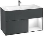 V&B Waschtischunterschrank Finion Reg re glo wh. Lac, md Blue Matt Lacquer