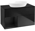 V&B Waschtischunterschrank Finion 100, Pl bla m, Reg bla m Lac, bla m Lac