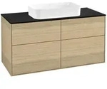 V&B Waschtischunterschrank Finion 120x60,3x50,1cm, Gl. bla m, Oak Veneer