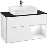 V&B Waschtischunterschrank Finion 100, Pl b m, Rg r g wh. Lac, glo wh. Lac