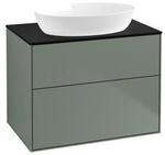 V&B Waschtischunterschrank Finion 80x60,3cm, Abd.-Pl. bla m, Oli. m Lac