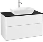 V&B Waschtischunterschrank Wandbeleuchtung Finion 100x60,3cm, Abd.-Pl. bla m, glo wh.