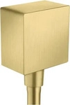 hansgrohe Schlauchanschluss Fixf Square Axor eck., m R&uuml;ckflussverh., brushed brass