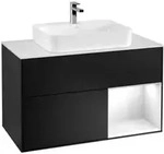 V&B Waschtischunterschrank Finion 100, Pl w m, Rg r glo wh. Lac, bla m Lac