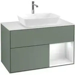 V&B Waschtischunterschrank Finion 100, Pl w m, Reg glo wh. Lac, Oli. m Lac