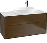 V&B Waschtischunterschrank Finion 120x60,3cm, Abd.-Pl. wh. m, wal veneer