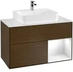 V&B Waschtischunterschrank Finion 100, Pl w m, Reg re glo wh. Lac, wal ven