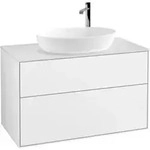 V&B Waschtischunterschrank Finion 100x60,3cm, Abd.-Pl. wh. m, glo wh. Lac