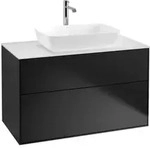 V&B Waschtischunterschrank Finion 100x60,3cm, Abd.-Pl. wh. m, bla m Lac