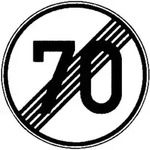 VKZ.278-70 Ronde 600mm Ende 70 km/h RAL-G&uuml;tezeichen Folie RA2