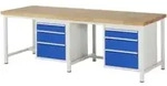 Rau Werkbank h&ouml;henverstellbar 8159A1, B2500xT900xH840-1040mm, 6x Schublade-TA