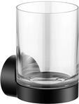 Keuco Glashalter REVA schwarz matt, mit Echtkristall-Glas