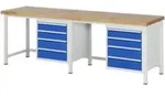 Rau Werkbank h&ouml;henverstellbar 8162A1, B2500xT700xH840-1040mm, 8x Schublade-TA