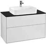 V&B Waschtischunterschrank Finion 100x60,3cm, Abd.-Pl. bla m, wh. m Lac