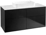 V&B Waschtischunterschrank Finion 120x60,3x50,1cm, Gl. wh. m, bla m Lac