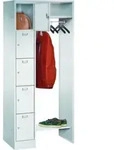 Stier Garderobe, 1 S&auml;ule m. 5 F&auml;chern, AB 300 mm, Hutabl. 450 mm, Zyl., RAL...