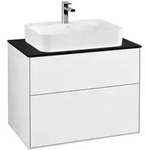 V&B Waschtischunterschrank Wandbeleuchtung Finion 80x60,3cm, Abd.-Pl. bla m, glo wh.