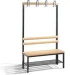 C+P Garderobenbank Basic mit Schuhrost, H1650xB1000xT403mm, Schwarzgrau/Buche