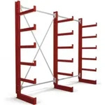 STIER Kragarmregal einseitig 2 Felder mit 5 Ebenen 2600x2000x500mm feuerrot