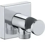 Duravit Wandanschlussbogen DN 15, m Brauseha., Rosette eckig, chrom