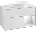 V&B Waschtischunterschrank Finion 100, Pl wh. m, Reg wh. m Lac, wh. m Lac