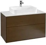 V&B Waschtischunterschrank Wandbeleuchtung Finion 100x60,3cm, Abd.-Pl. wh. m, wal