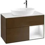 V&B Waschtischunterschrank Finion 100, Pl wh. m, Reg glo wh. Lac, wal ven