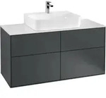 V&B Waschtischunterschrank Finion 120x60,3cm, Abd.-Pl. wh. m, md bl. m Lac