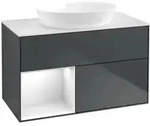 V&B Waschtischunterschrank Finion 100, Pl w m, Rg g wh. Lac, md bl. m Lac